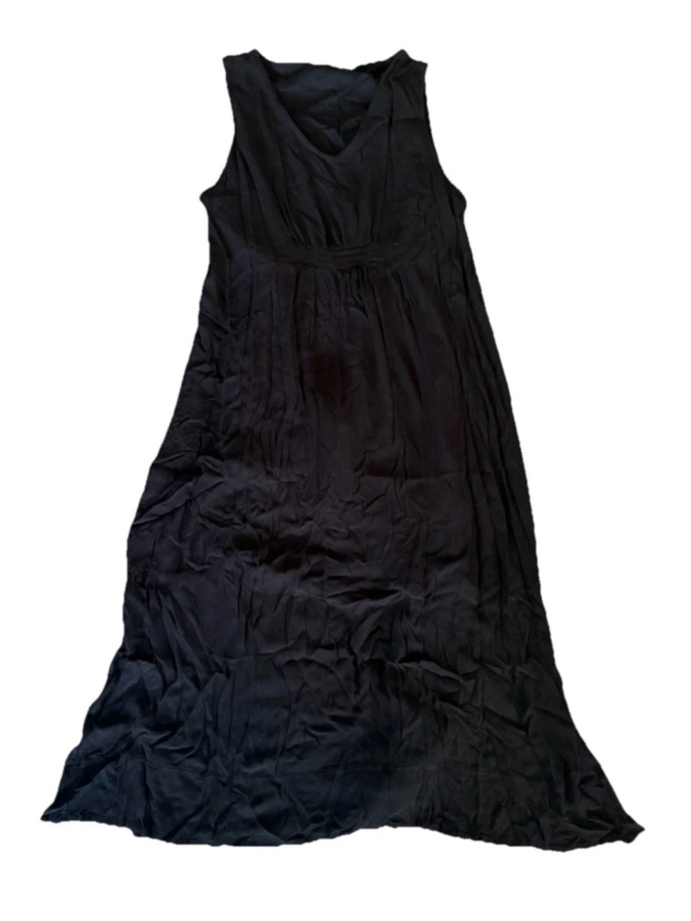 Soft Surroundings Womans Sleeveless Black V-Neck Dress Size Petite Large
